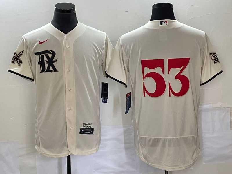 Mens Texas Rangers #53 Adolis Garcia Cream 2023 City Connect Flex Base Stitched Jersey->texas rangers->MLB Jersey